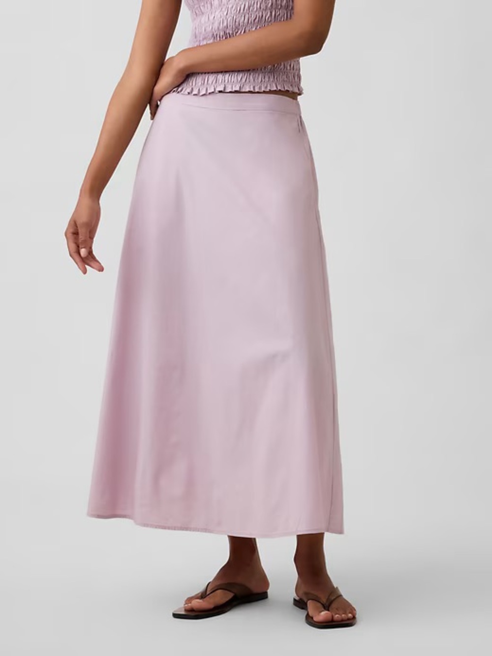 Gap WOVEN Pull-On Maxi Skirt
 Size Large  Pale purple plum I55
